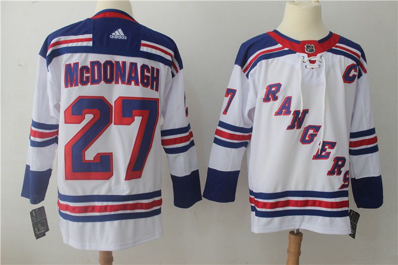 Men New York Rangers #27 Mcdonagh White Hockey Stitched Adidas NHL Jerseys